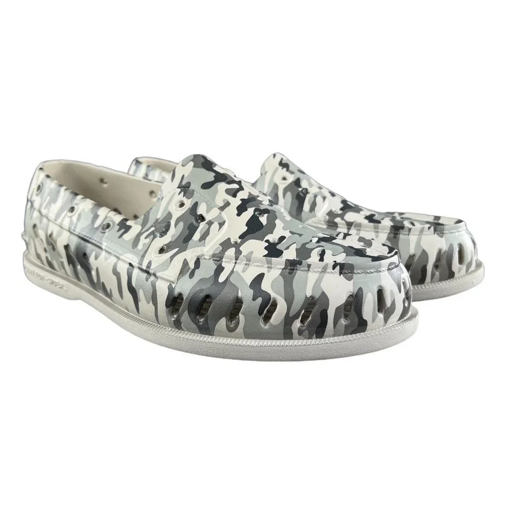 Sperry Men's Authentic Original Grey Camo Float Boat Shoes Sizes 8 - 13
